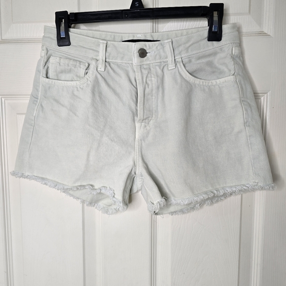 Women's Pastel Green Button Front Jbrand Gracie Shorts‎ M - Picture 1 of 10